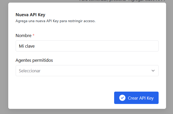 Formulario de API Key