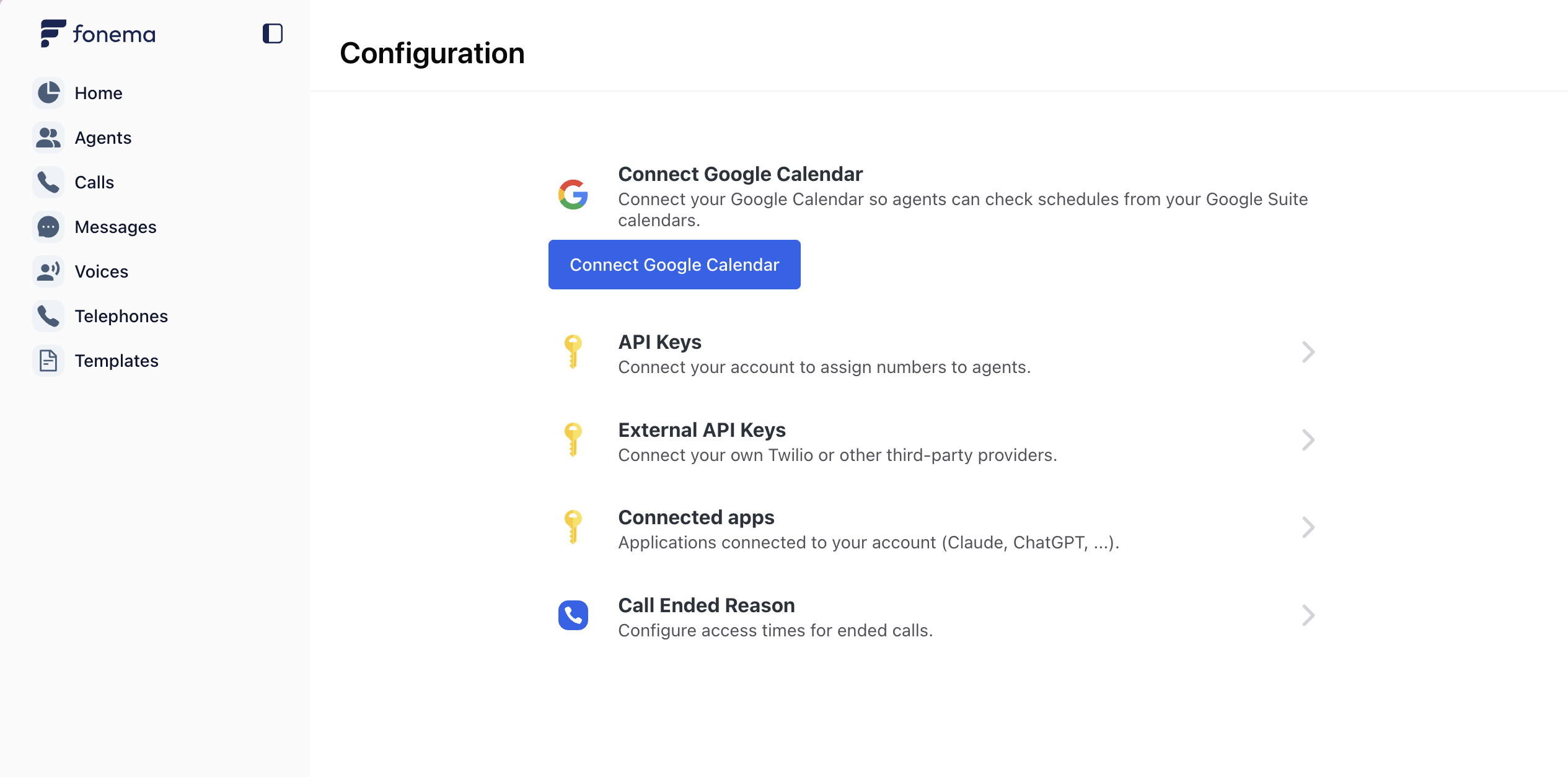 Connected apps in Configuration