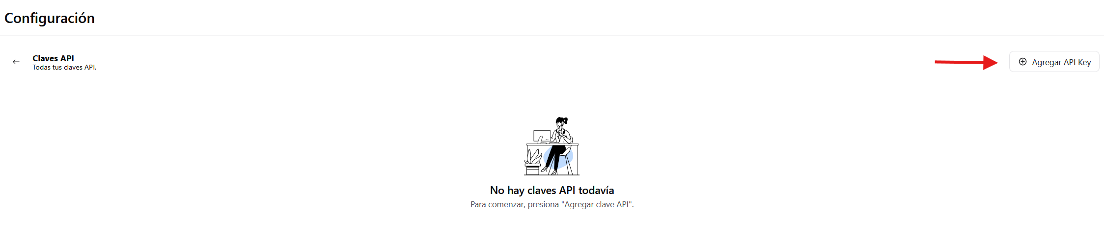 Botón para nueva API Key